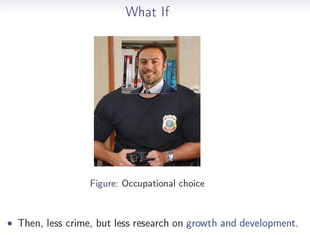 My counterfactual occupational choice, courtesy of Tiago Cavalcanti.