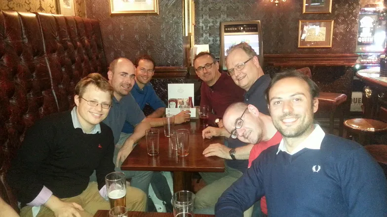 Structural Transformation Workshop in St. Andrews [program]: from the left Radek, Marti, Georg, Akos, Berthold, Antonio and me.